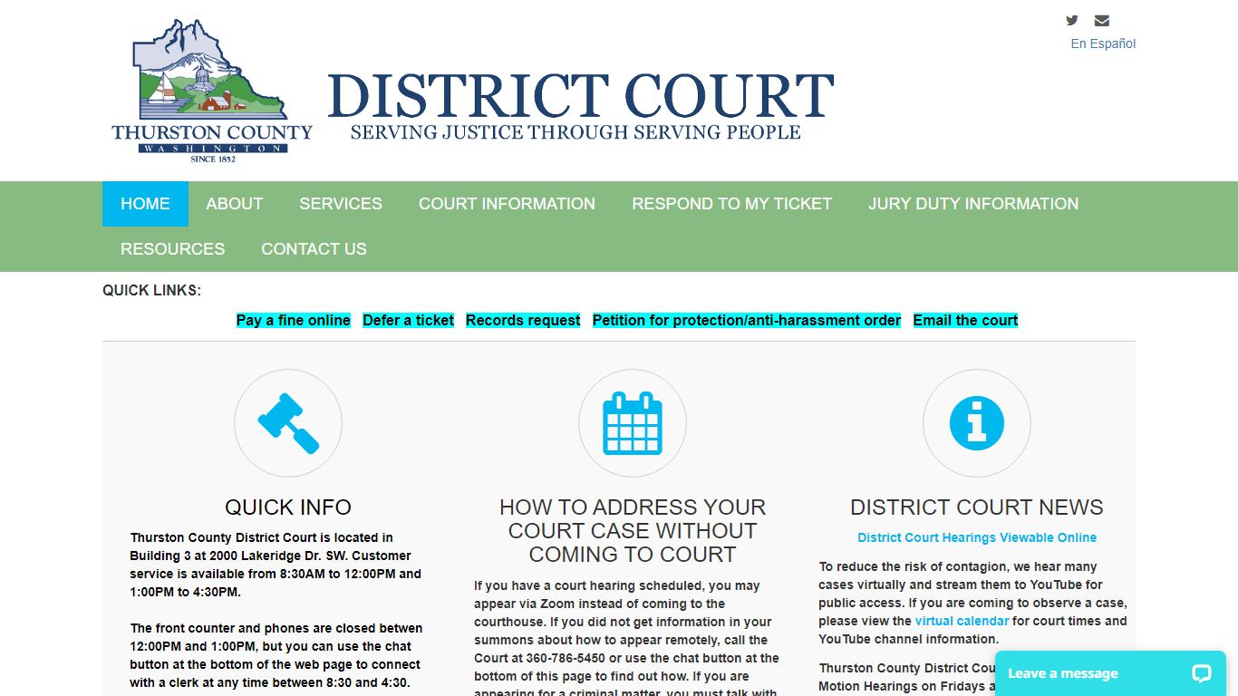 Thurston District Court - Thurston County, Washington